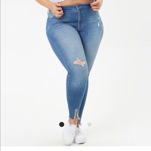 Forever 21+ size 16 distressed cut jeans